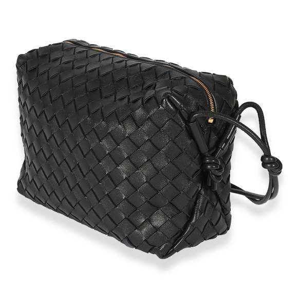 Bottega Veneta Black Intrecciato Leather Medium Loop Crossbody Bag - Picture 2 of 8